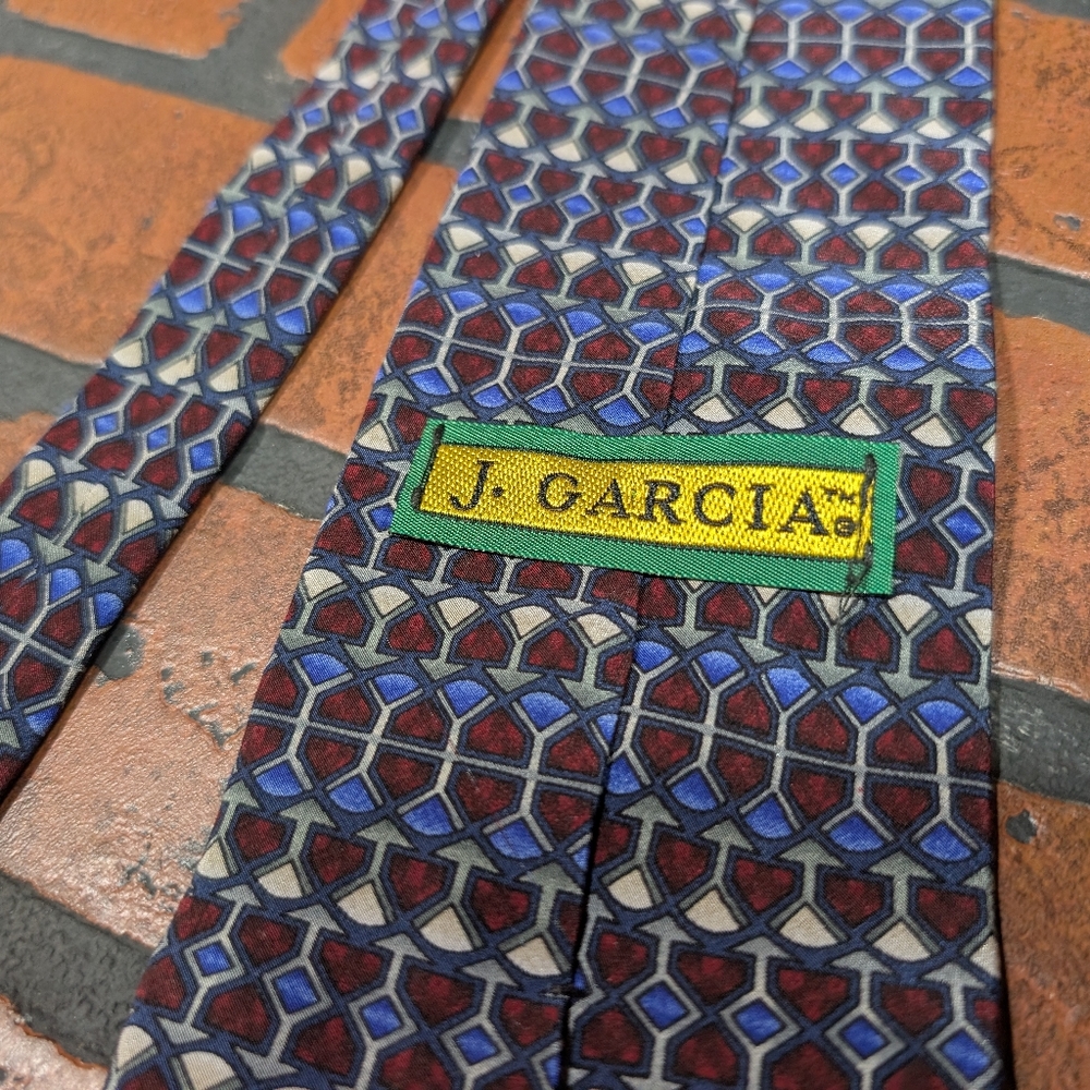 J. Garcia Birdland Red and Blue Geometric‎ Tie